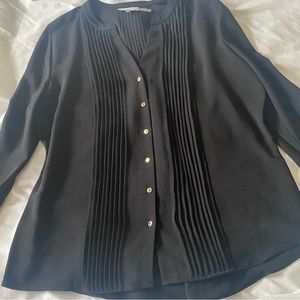 Calvin Klein black button up top size large